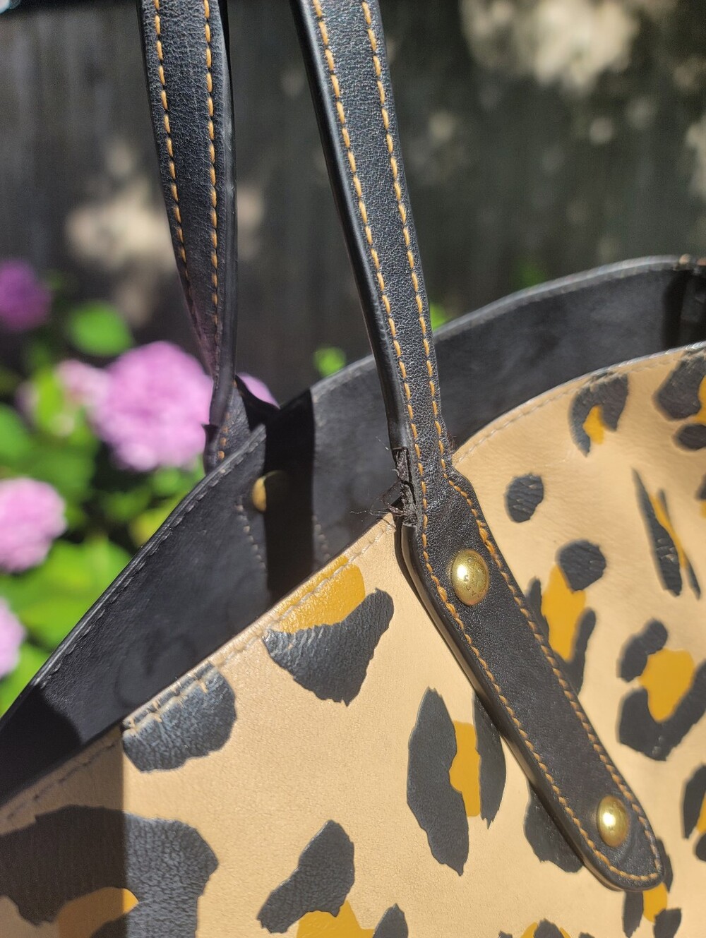 Coach Market Leopard Print Calf Leather Tote - Picture 14 of 16